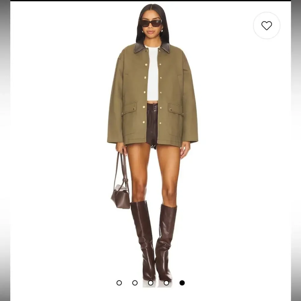 rag & bone Olive Green Jacket with Dark Brown Collar - Picture 5 of 9
